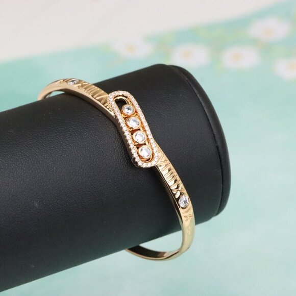 Rose Gold Roman Numeral Bangle with Crystal Bar, XPBL0571 - Picture 7 of 12